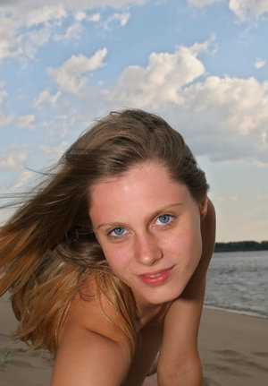 18 year old cutie Jessica Doltin strips naked atop a four wheeler on the patio